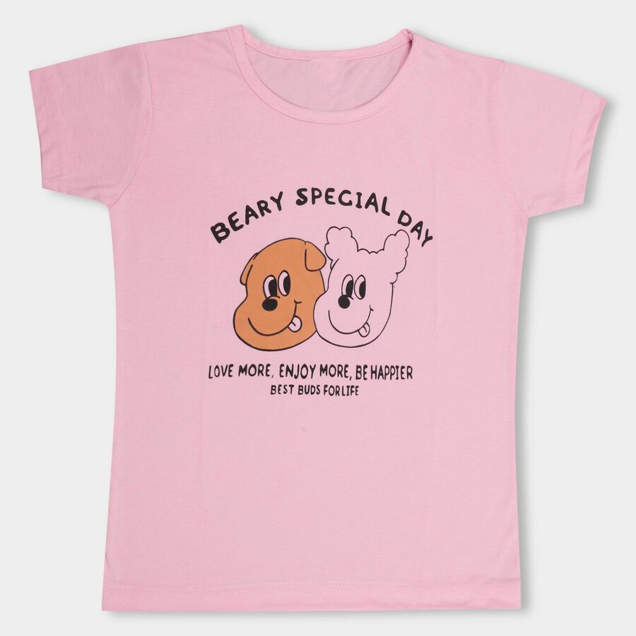 Girls' T-Shirt , हल्का गुलाबी, large image number null