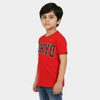 Boys Red Crew Neck Regular Boys T-Shirt, Red, small