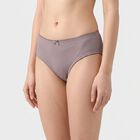 Women's Purple Regular Fit Ribbed Brief Panty, Purple, small