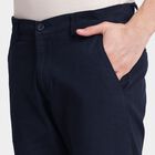 Men's Slim Fit Casual Trousers, Navy Blue, small image number null