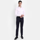 Solid Slim Fit Formal Trousers, Navy Blue, small image number null