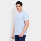 Men's Round Neck Half Sleeves T-Shirt, Light Blue, small image number null