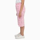 Girls' Soft Pink Heart Print Cotton Blend Capri, Pink, small image number null