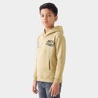 Boys' Olive Green Hoodie Neck Graphic Print Sweatshirt, ओलिव, small