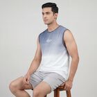 Men's Blue Cotton Round Neck Casual T-Shirt, Melange Blue, small