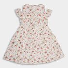Girls' 100% Cotton Frock, Off White, small image number null