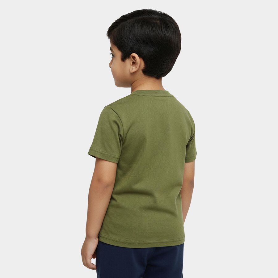 Boys' Half Sleeves T-Shirt, Olive, large