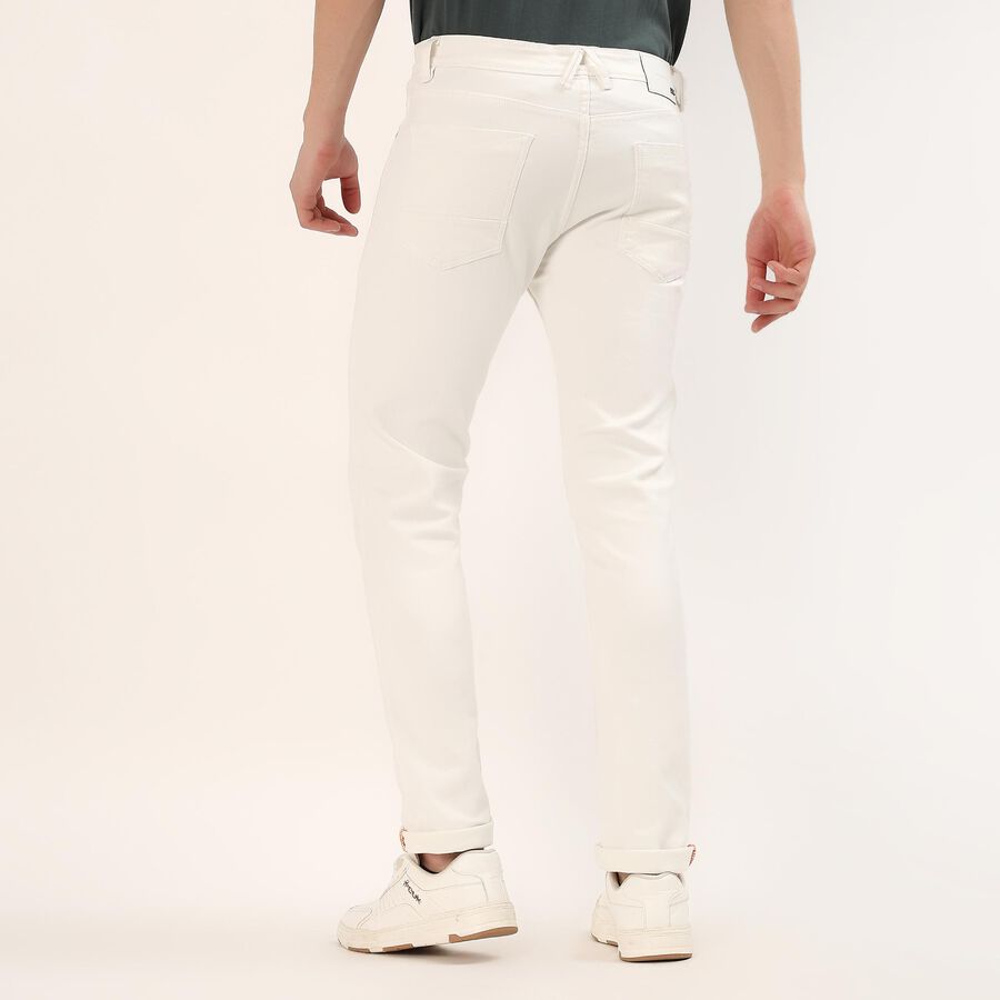 Men's White Slim Fit Stretchable Jeans, White, large