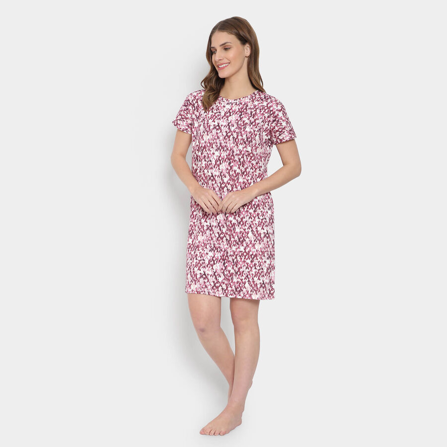 All Over Print Knee Length Women, गुलाबी, large image number null