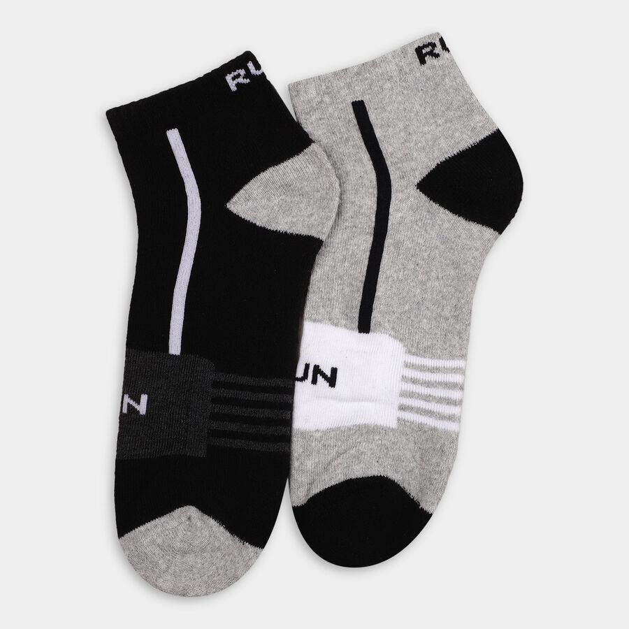 Men's Socks (Pack of 2), काला, large