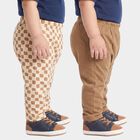 Infants' Beige Relaxed Fit Printed Cotton Pyjama, गहरा पीला, small