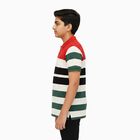 Boys Red and Green Polo Neck Casual T-Shirt, Red, small image number null