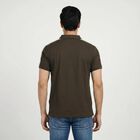 Men's Olive Green Collared Casual T-Shirt, Olive, small