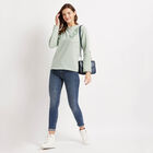 Embellished Round Neck Sweatshirt, Light Green, small image number null