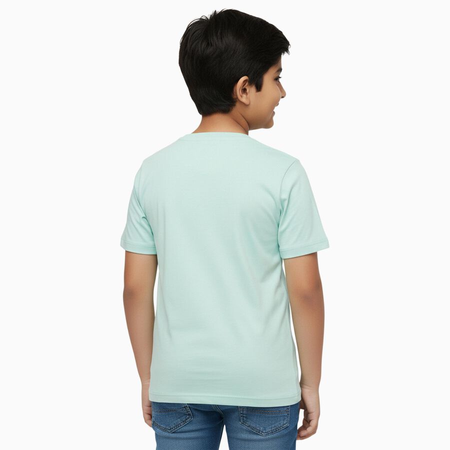 Boys' Half Sleeves T-Shirt, Light Green, large image number null