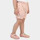 Girls' Peach Regular Fit Floral Printed Bloomer Shorts, Peach, small
