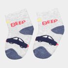 Infants Cotton Stripes Socks, Melange Blue, small image number null