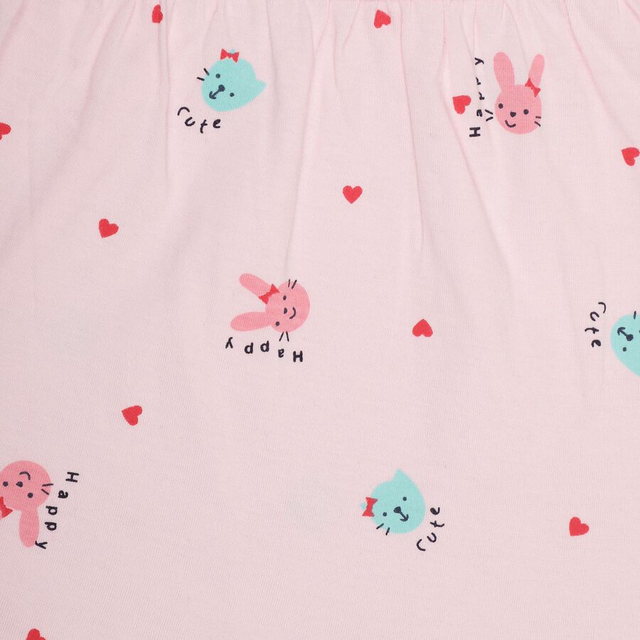 Infant Girls' 100% Cotton Frock, हल्का गुलाबी, large image number null