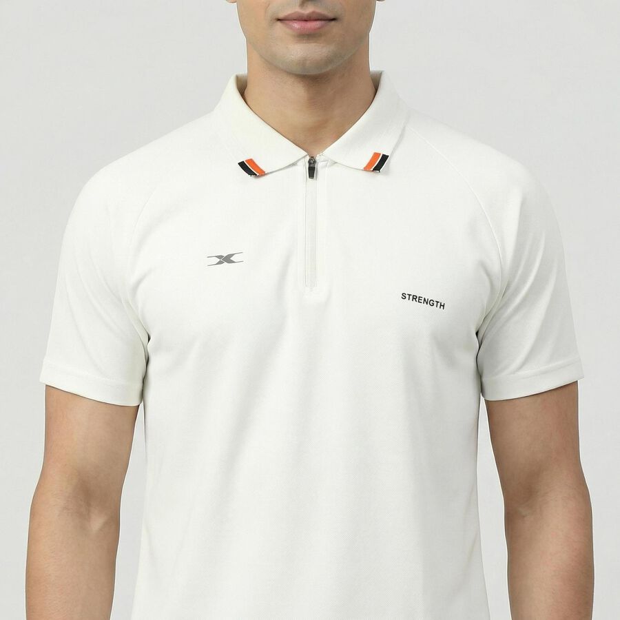 Men White Crew Neck Athleisure T-Shirt, सफ़ेद, large
