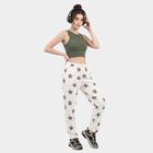 Women's Off White Jogger Fit Star Printed Pyjama, Off White, small