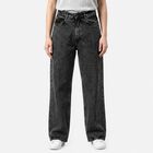 Women's Dark Grey Straight Fit Washed Jeans, Dark Grey, small