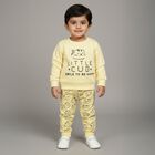 Infants Light Yellow Printed Baba Suit, Yellow, small image number null