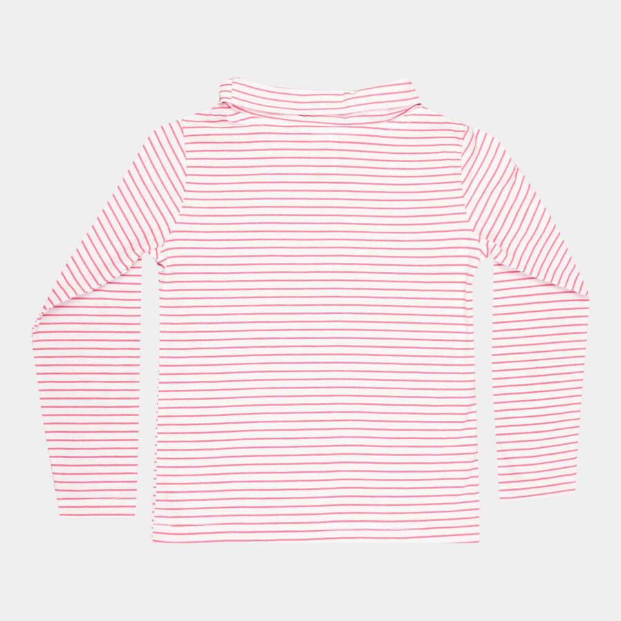 Girls Regular High Neck Top, गुलाबी, large image number null