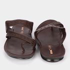 Men's Brown Strappy Slip-On Sandals, Brown, small