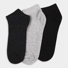 Men's Jet Black and Light Heather Grey Ankle Socks, चारकोल, small image number null