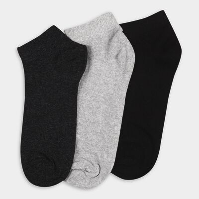 Men's Jet Black and Light Heather Grey Ankle Socks