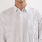 Men's Rich Eggshell White Cotton Classic Casual Shirt, White, small image number null