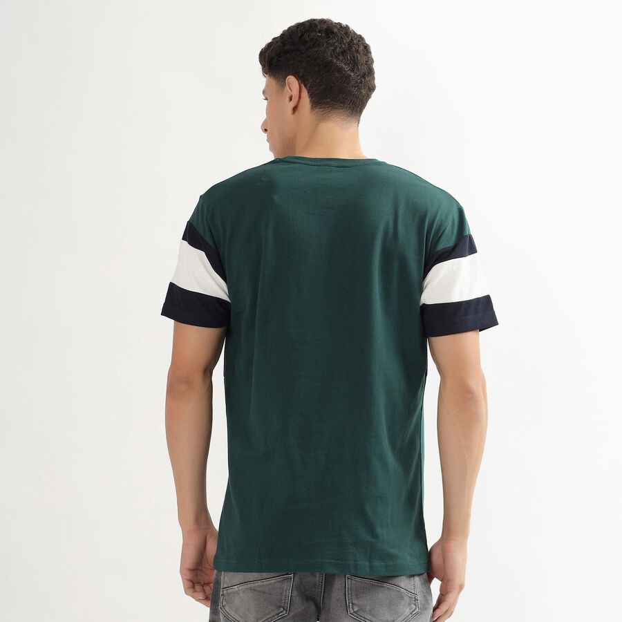 Men's 100% Cotton Round Neck Half Sleeves T-Shirt, Dark Green, large image number null