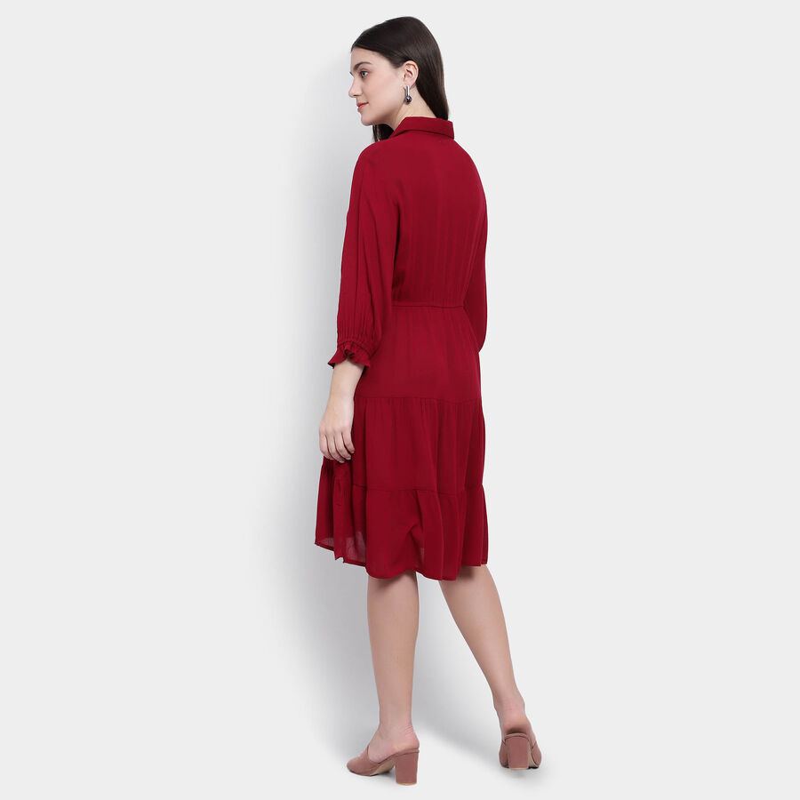 Solid Dress, Wine, large image number null
