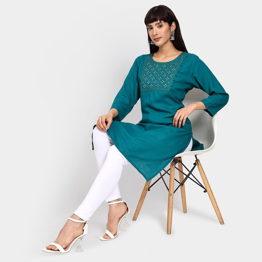 Ladies' Kurta , Dark Green, large image number null