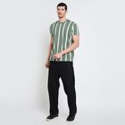 Men's Round Neck Half Sleeves T-Shirt, गहरा हरा, small