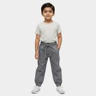 Boys' Grey Regular Fit Elastic Waist Jogger Trousers, हल्का ग्रे, small