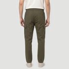 Men's Olive Green Slim Fit Cargo Trousers, Olive, small