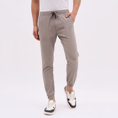Men's Grey Slim Fit Jogger Trousers