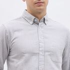 Men's Light Grey Cotton Full Sleeve Button-Down Classic Shirt, हल्का ग्रे, small image number null