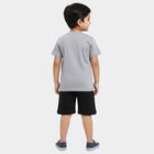 Boys Light Grey Round Neck Excavator Print Baba Suit, Light Grey, small