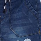 Infants Dark Blue Regular Fit Cartoon Patch Jeans, मध्यम नीला, small image number null
