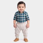 Infants Grey Jogger Fit Solid Cargo Pocket Pyjama, Light Grey, small