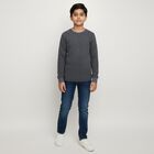 Boys Navy Blue Round Neck Thermal, मिश्रित नीला, small image number null