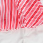 Girls Bright Pink Sleeveless Striped Top and White Capri Set, गुलाबी, small