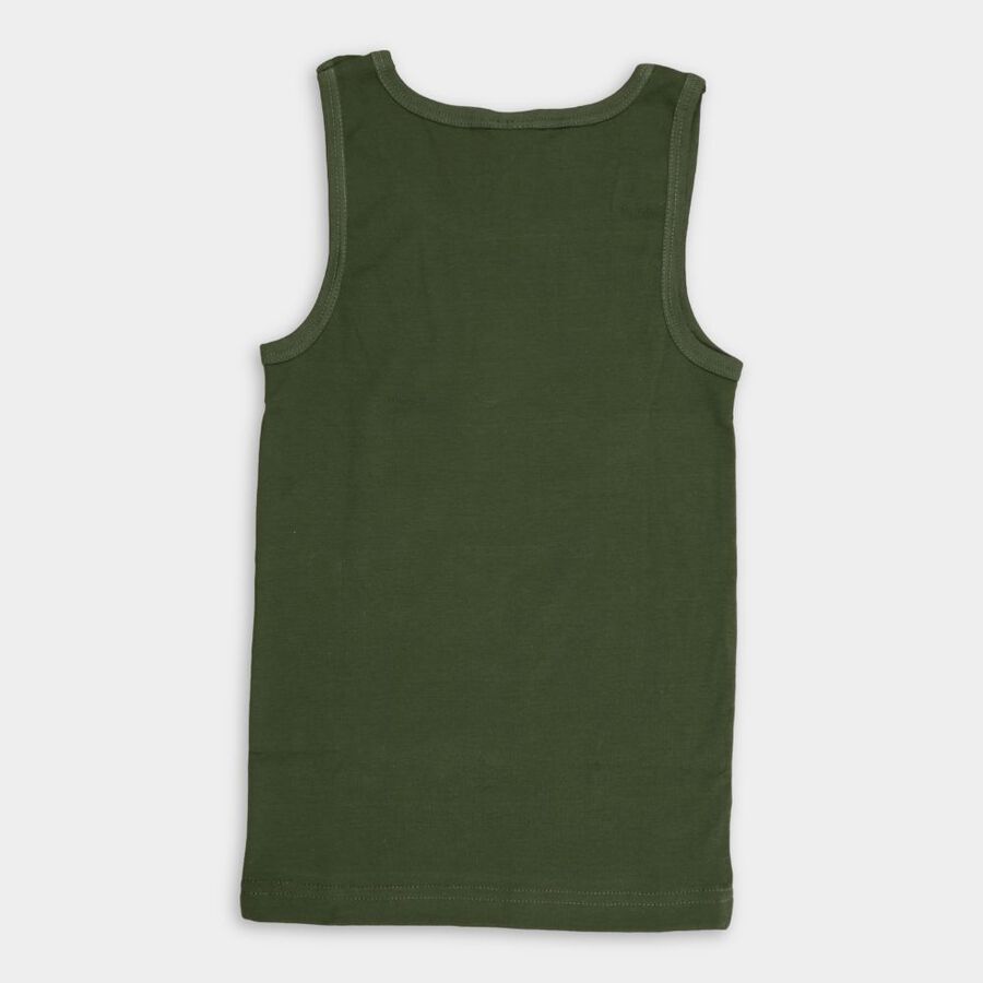 Boys' 100% Cotton Vest, Olive, large image number null