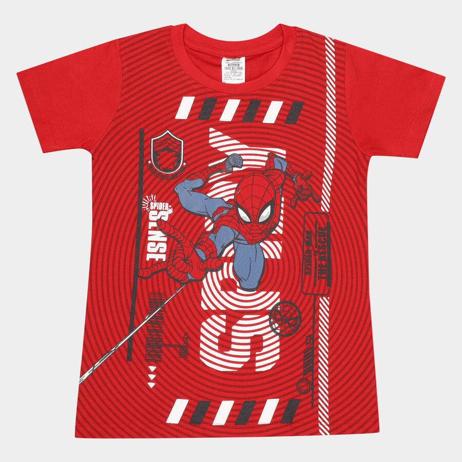 कॉटन टी-शर्ट, लाल, large image number null