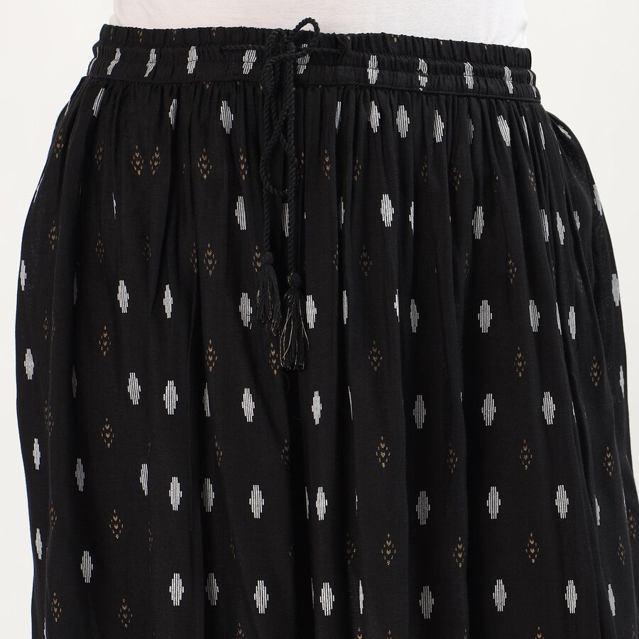 Women's Black Printed Straight Fit Lehenga Skirt , Black, large image number null
