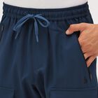 Men's Navy Blue Cargo Style Elastic Waist Jamaican Shorts, Mid Blue, small image number null