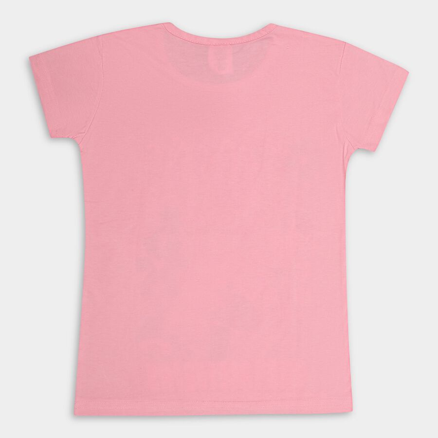 Girl's T-Shirt, गुलाबी, large image number null