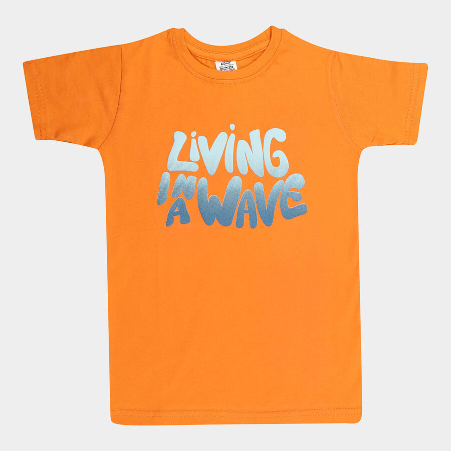 Boys Cotton T-Shirt, Orange, large image number null